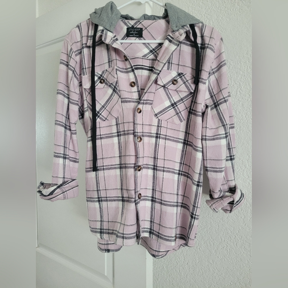 Little Bipsy Pink and Black Plaid Shacket